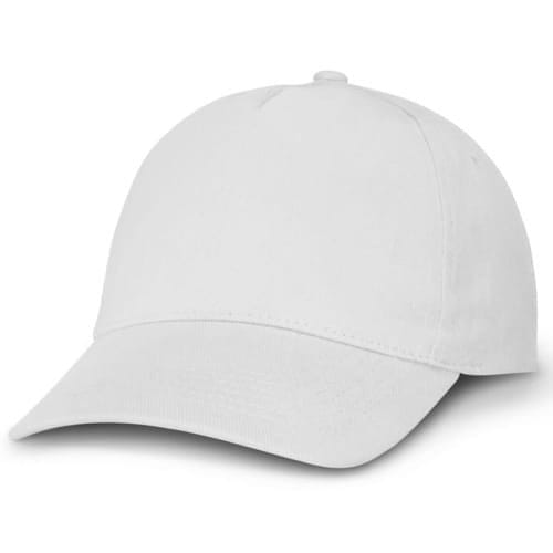White 6-Panel Heavy Cotton Cap