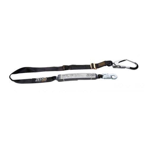 ZERO Single Adjustable Webbing Lanyard with Scaffold Hook