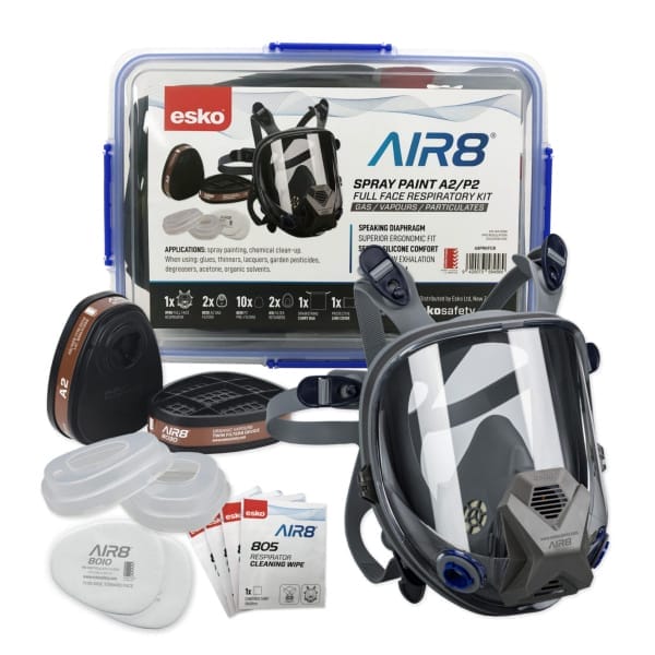 Esko AIR8 Full Face Respirator Spray Paint Clipbox Kit