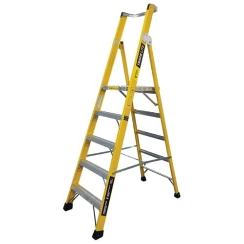 TradeLite Fibreglass Platform Ladder 150kg Rated