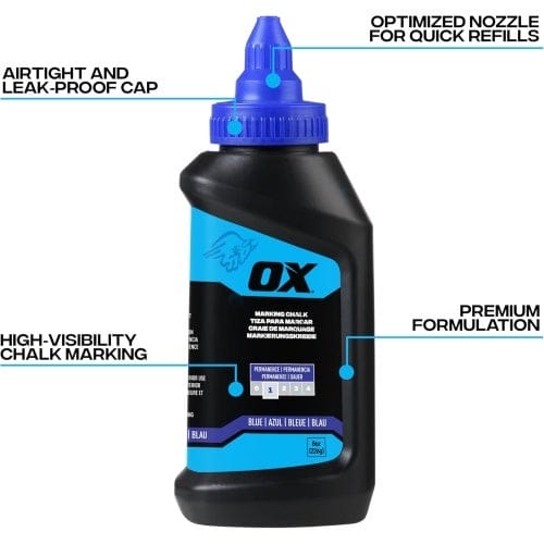 OX Pro 8 OZ Standard Blue Marking Chalk