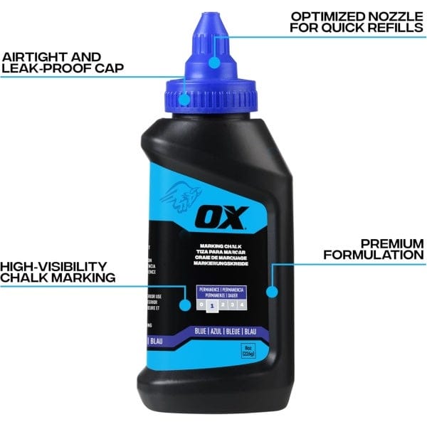 OX Pro 8 OZ Standard Blue Marking Chalk