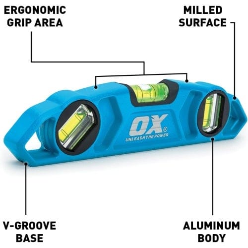 OX Tools Pro 9 inch Magnetic Torpedo Level