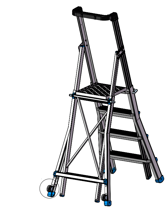 Easy Access Telescopic Platform Ladder Wheels Kit