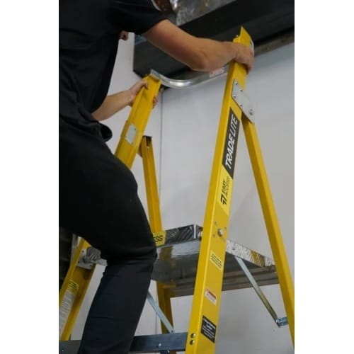 TradeLite Fibreglass Platform Ladder 150kg Rated