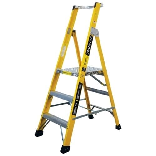 TradeLite Fibreglass Platform Ladder 150kg Rated