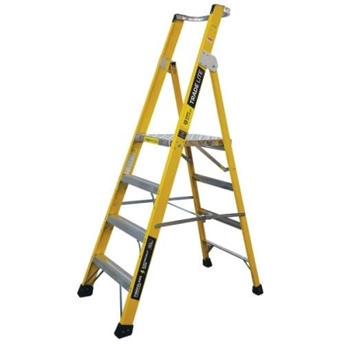 TradeLite Fibreglass Platform Ladder 150kg Rated