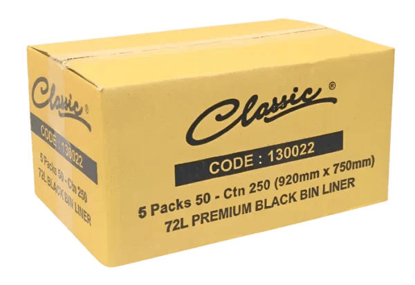 Classic 72L Bin Liners Black