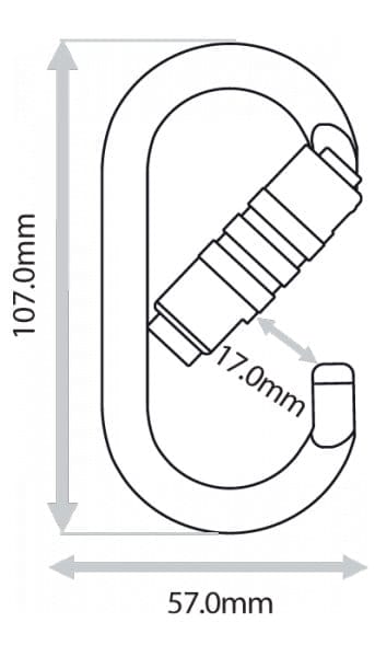 ZERO Screwlock Oval Karabiner